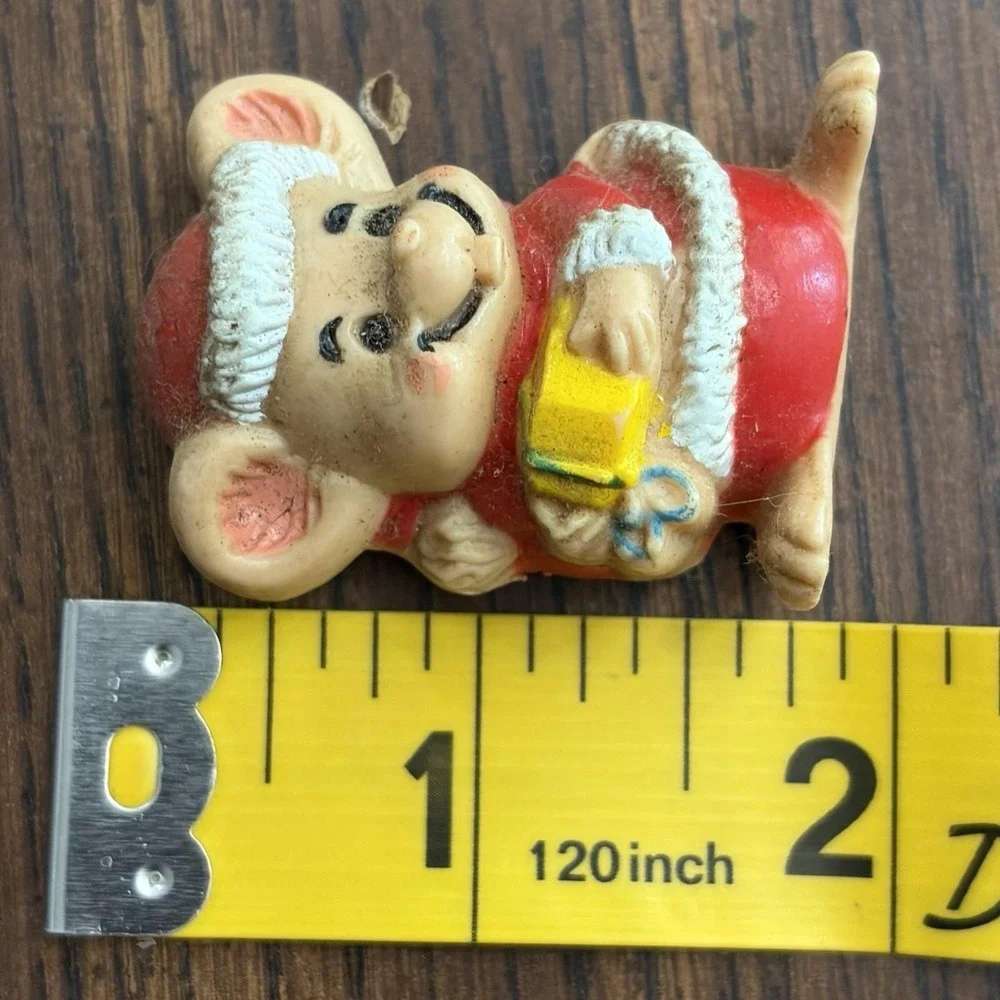 Vintage Russ Bertie Christmas Mouse Magnets Cheese Gift Set Of 2